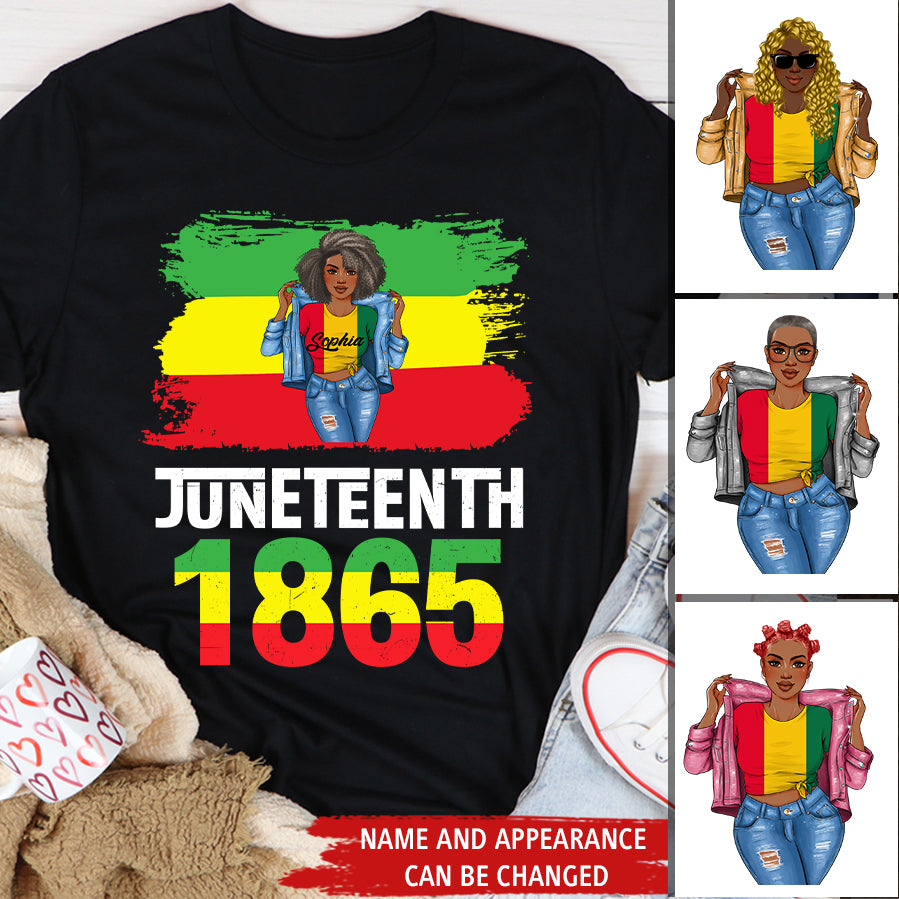 Juneteenth Shirt, Custom Juneteenth Shirt, Juneteenth Is My Independence Day Black Women 4th Of July T-Shirt