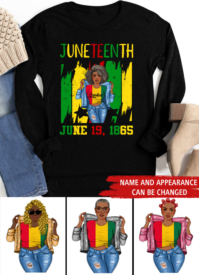 Juneteenth Shirt, Custom Juneteenth Shirt, Juneteenth Is My Independence Day Black Women 4th Of July T-Shirt