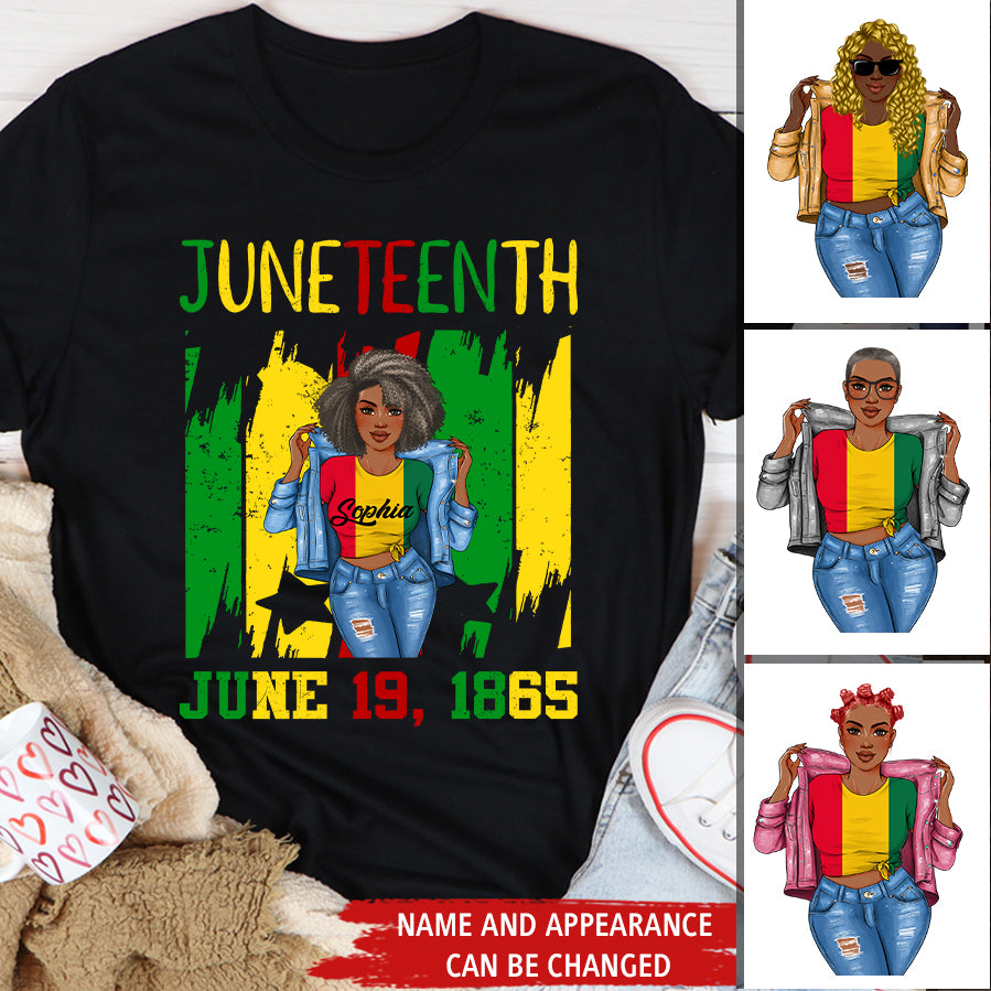 Juneteenth Shirt, Custom Juneteenth Shirt, Juneteenth Is My Independence Day Black Women 4th Of July T-Shirt