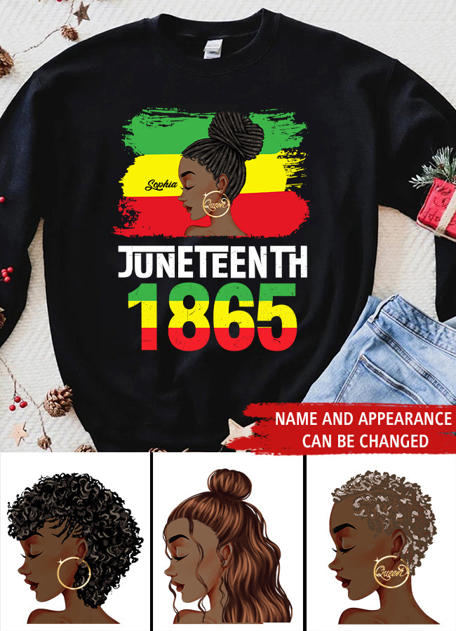 Juneteenth Shirt, Custom Juneteenth Shirt, Juneteenth Is My Independence Day Black Women 4th Of July T-Shirt