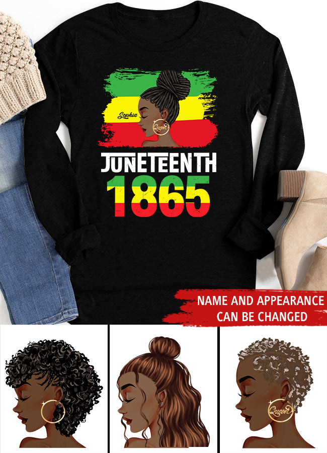 Juneteenth Shirt, Custom Juneteenth Shirt, Juneteenth Is My Independence Day Black Women 4th Of July T-Shirt