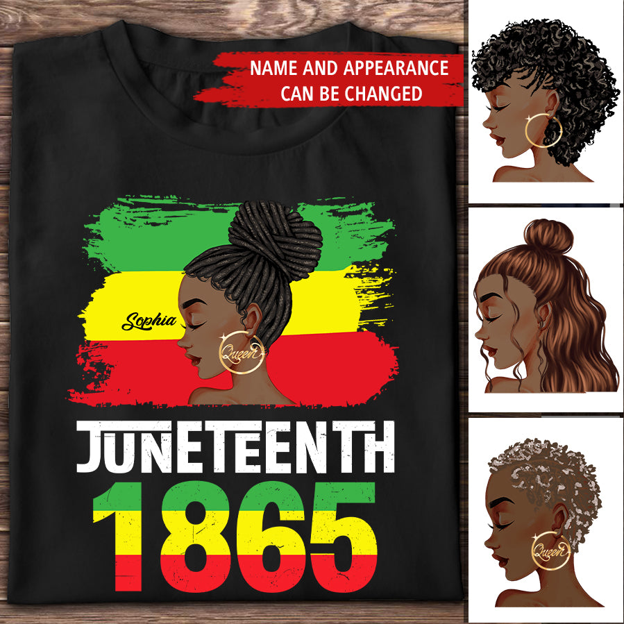 Juneteenth Shirt, Custom Juneteenth Shirt, Juneteenth Is My Independence Day Black Women 4th Of July T-Shirt