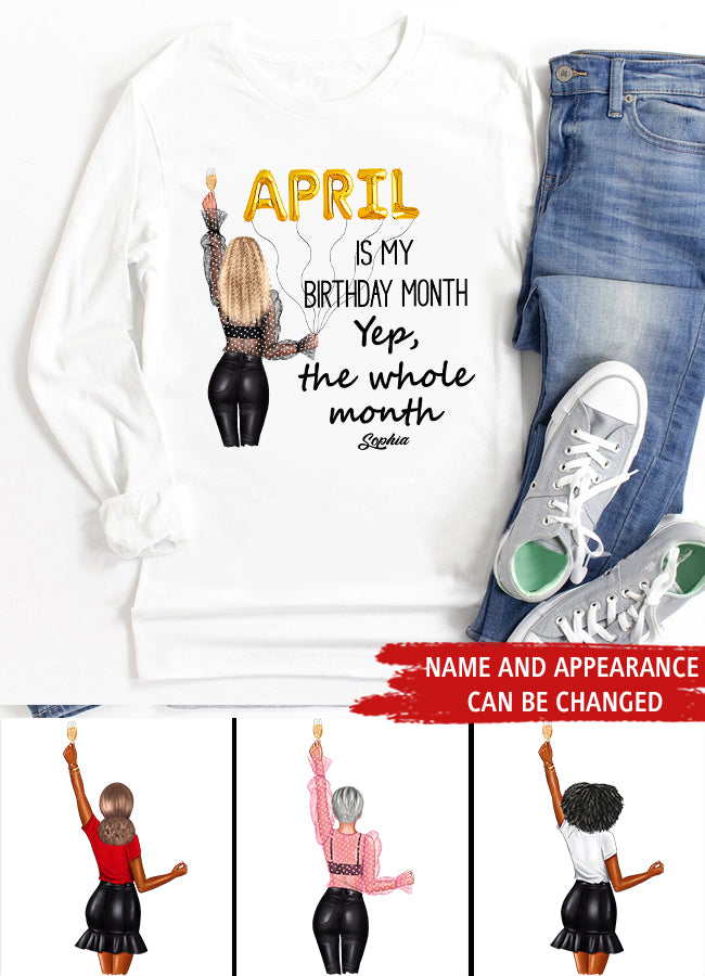 April Birthday Shirt, Custom Birthday Shirt, Queens Born In April, April Birthday Gifts, April shirts for Woman