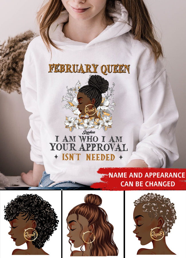 February Birthday Shirt, Custom Birthday Shirt, Queens Born In Custom February Birthday Shirt For Woman, Queens Are Born In February Gifts, Melanin Afro Woman Shirt, Black Girl Tee, Afro Queen Gift, February Birthday Gifts, February shirts for Woman