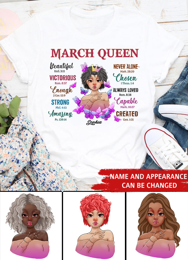 March Birthday Shirt, Custom Birthday Shirt, Queens Born In March, March Birthday Gifts, March shirts for Woman
