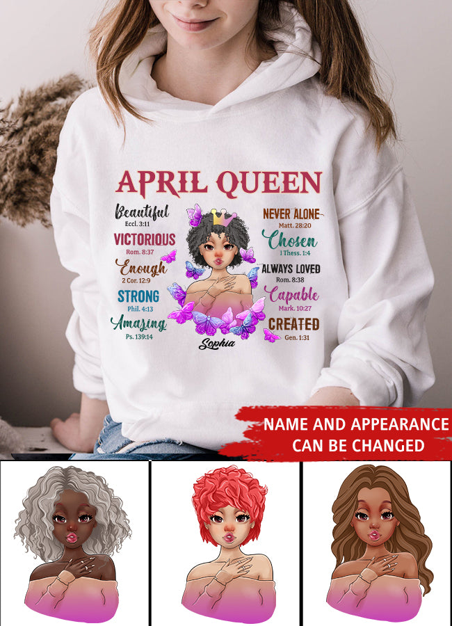 April Birthday Shirt, Custom Birthday Shirt, Queens Born In April, April Birthday Gifts, April shirts for Woman