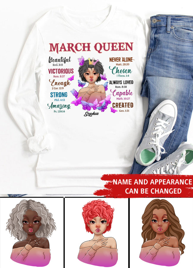 March Birthday Shirt, Custom Birthday Shirt, Queens Born In March, March Birthday Gifts, March shirts for Woman