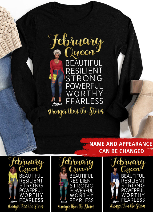 February Birthday Shirt, Custom Birthday Shirt, Queens Born In February, February Birthday Gifts, February shirts for Woman