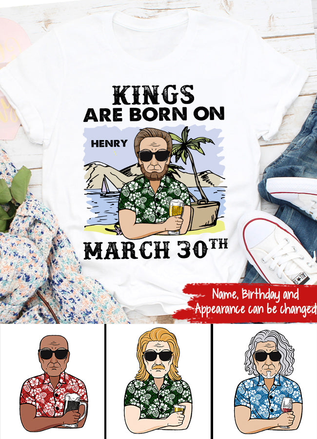 Personalized Birthday T Shirt, kings are born in march t shirt, personalized birthday gifts for him, march man t shirts, birthday gifts for men, march birthday shirts for men