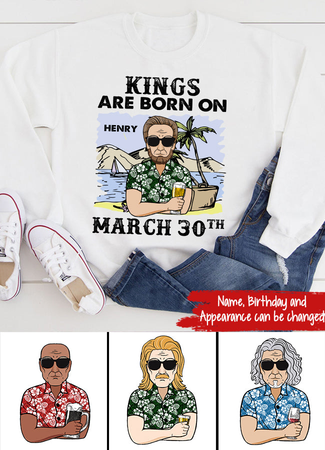 Personalized Birthday T Shirt, kings are born in march t shirt, personalized birthday gifts for him, march man t shirts, birthday gifts for men, march birthday shirts for men