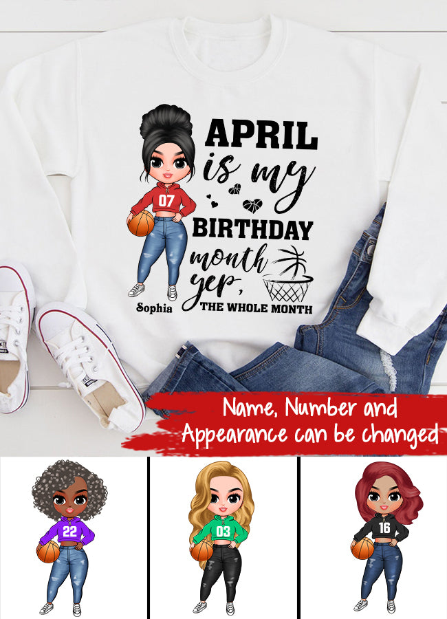 April Birthday Shirt, Custom Birthday Shirt, Queens Born In April, April Birthday Gifts, April Shirts For Woman, Birthday Gift For Basketball Lover