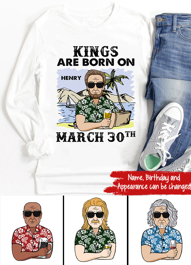 Personalized Birthday T Shirt, kings are born in march t shirt, personalized birthday gifts for him, march man t shirts, birthday gifts for men, march birthday shirts for men