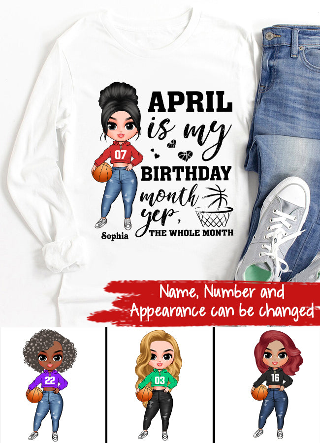 April Birthday Shirt, Custom Birthday Shirt, Queens Born In April, April Birthday Gifts, April Shirts For Woman, Birthday Gift For Basketball Lover