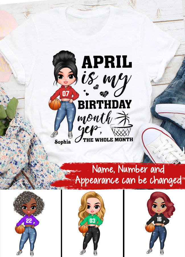 April Birthday Shirt, Custom Birthday Shirt, Queens Born In April, April Birthday Gifts, April Shirts For Woman, Birthday Gift For Basketball Lover