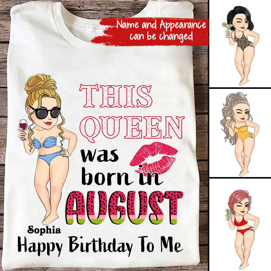August Birthday Shirt, Custom Birthday Shirt, Queens Born In August, August Birthday Shirts For Woman, August Birthday Gifts, Beach Shirts For Women