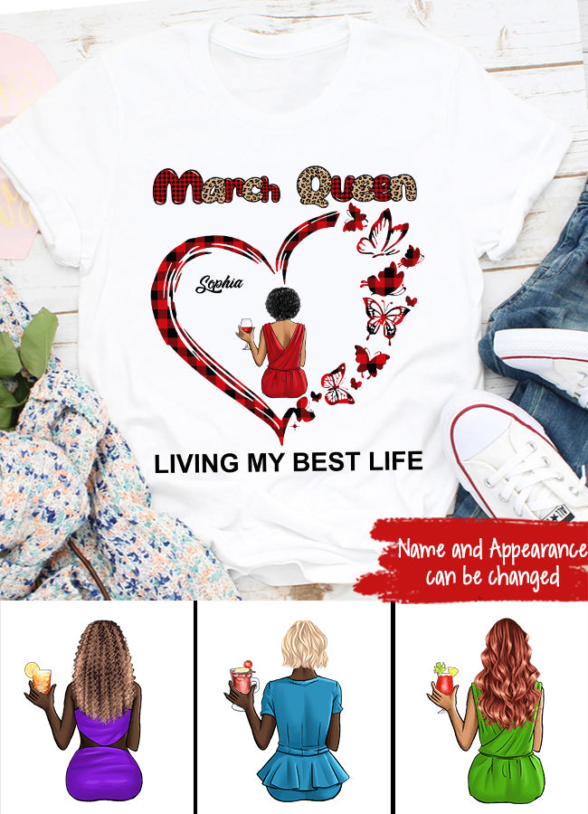 March Birthday Shirt, Custom Birthday Shirt, Queens Born In March, March Birthday Gifts, March shirts for Woman