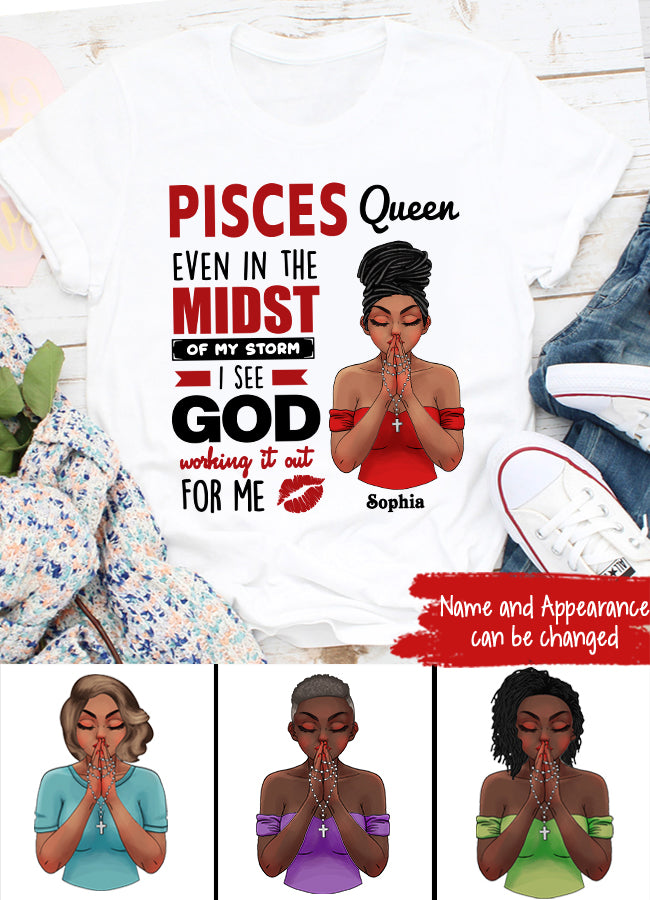 Personalized Pisces Shirt, Pisces Birthday T Shirt, Customize Birthday Shirt For Woman