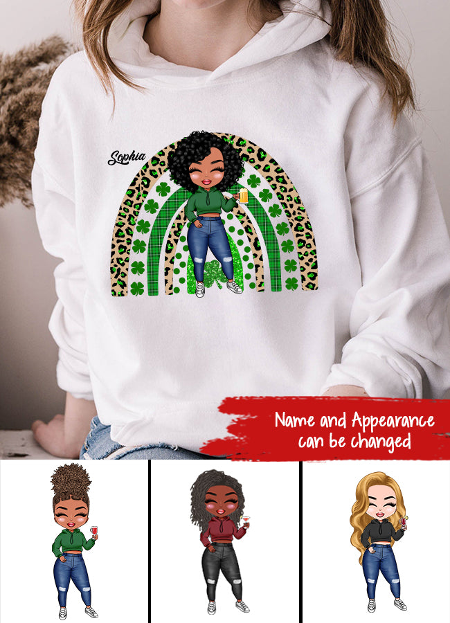 Shamrock Leopard Rainbow St Patrick‘s Day T-Shirt, Vintage St Patricks Day Shirt, Cute St Paddys Tee, Gift For BFF, Unisex Shirt.