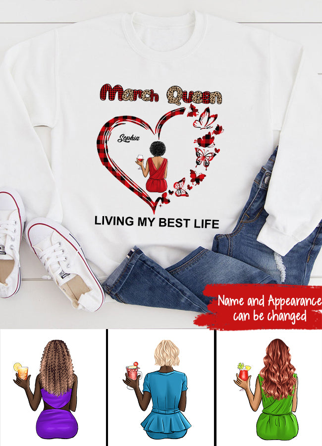 March Birthday Shirt, Custom Birthday Shirt, Queens Born In March, March Birthday Gifts, March shirts for Woman