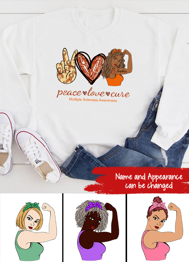 MS Awareness Shirt, Yes, It‘s All In My Head Multiple Sclerosis Orange Ribbon Chronic Illness Fighter Warrior Gift Brain Maroon T-Shirt