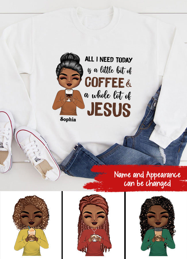 Coffee and Jesus Shirt, Funny Christian Shirt, Black Woman T shirt, Jesus Shirt, Jesus Love Shirt.