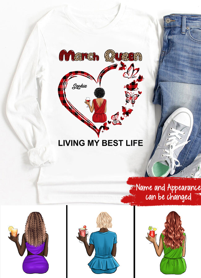 March Birthday Shirt, Custom Birthday Shirt, Queens Born In March, March Birthday Gifts, March shirts for Woman
