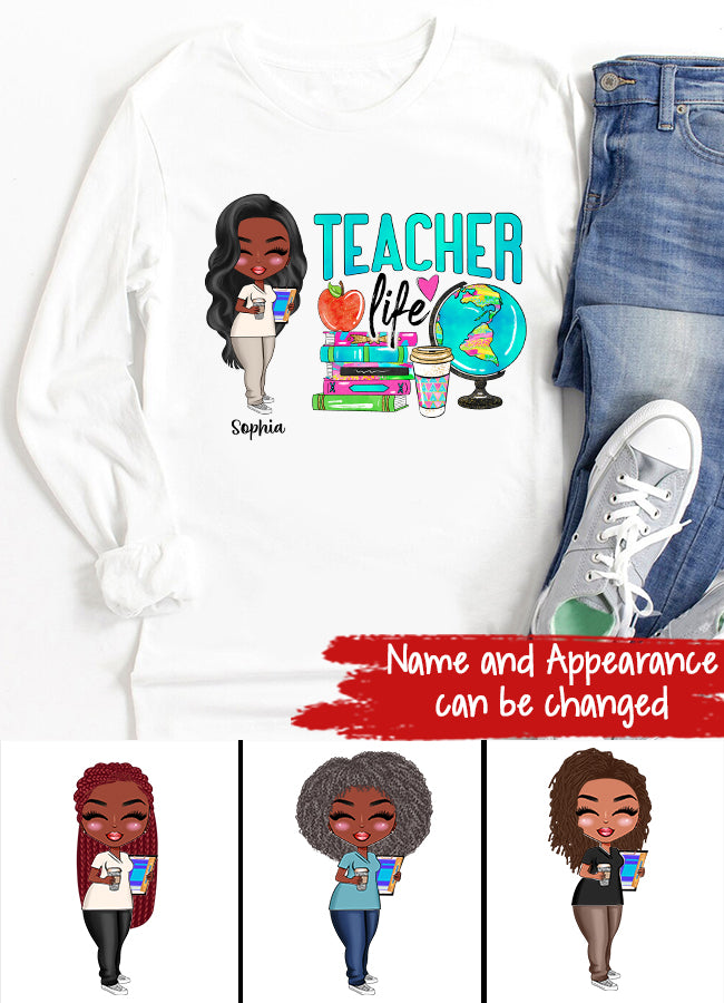 Teacher Life - Personalized Shirt - Gift For Teacher - Cartoon Teacher