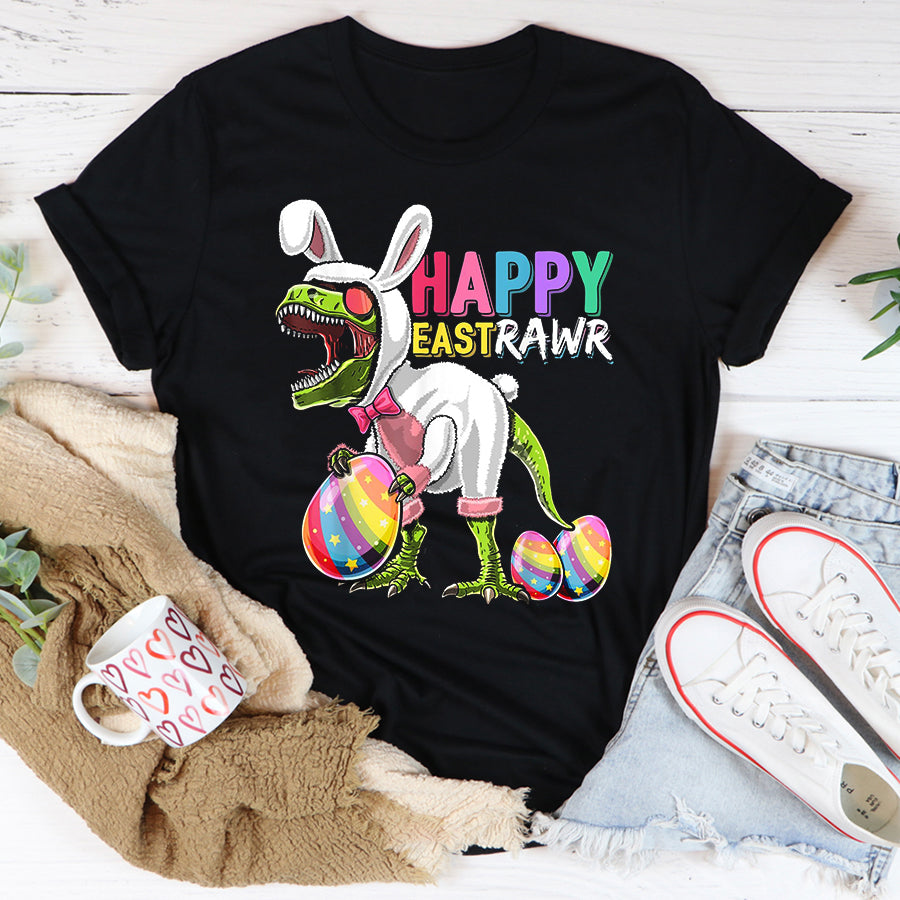 Easter Shirt Happy Eastrawr T-Shirt Funny Easter Gift For Kids