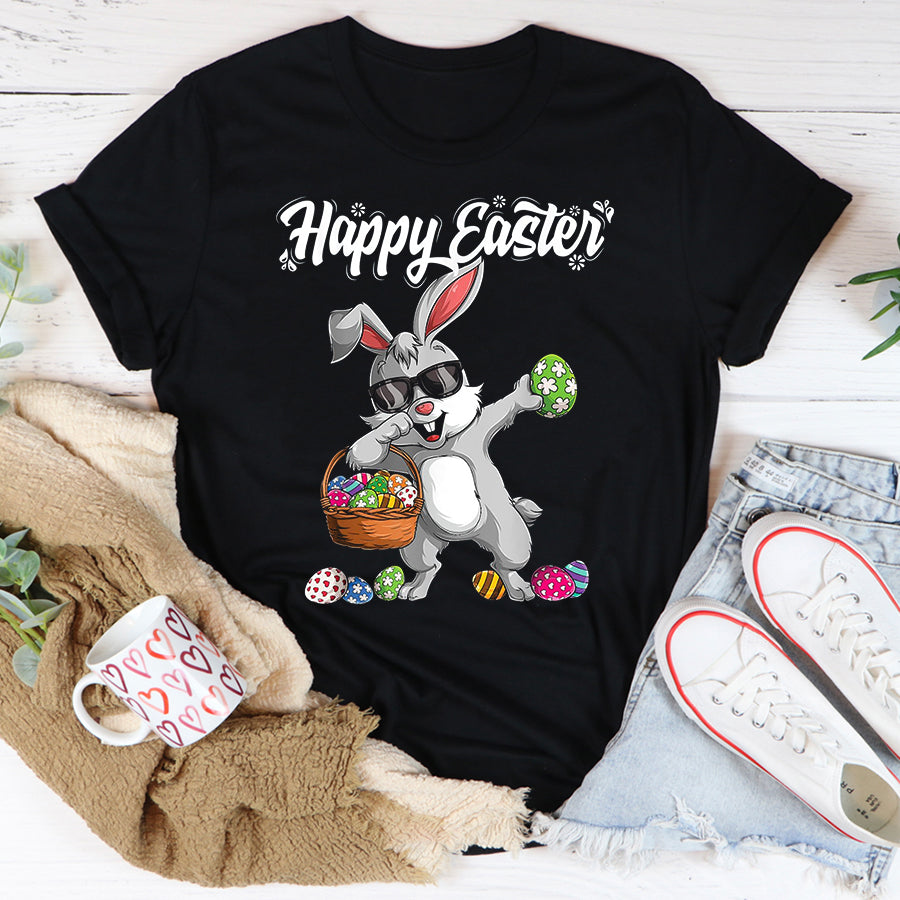 Easter Shirt Dabbing Rabbit Easter Day Eggs Dab Boys Girls Kid gift bunny T-Shirt Funny Easter Gift For Kids