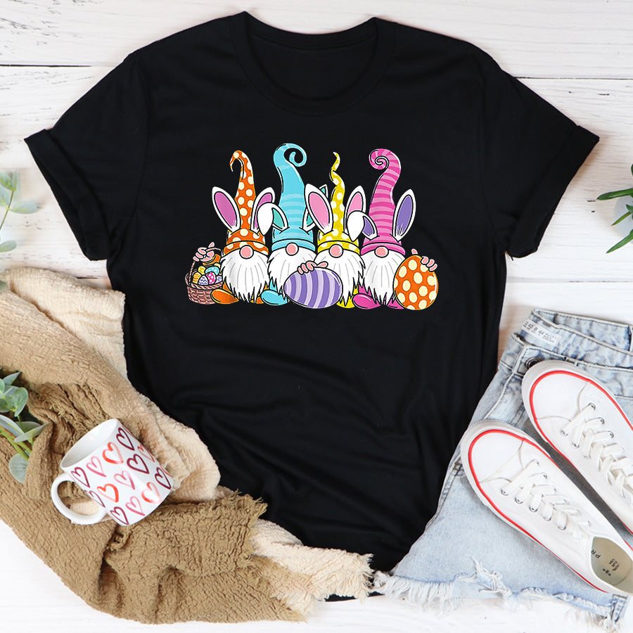 Easter Shirt Easter Bunny Spring Gnome Easter Egg Hunting And Basket T-Shirt Funny Easter Gift