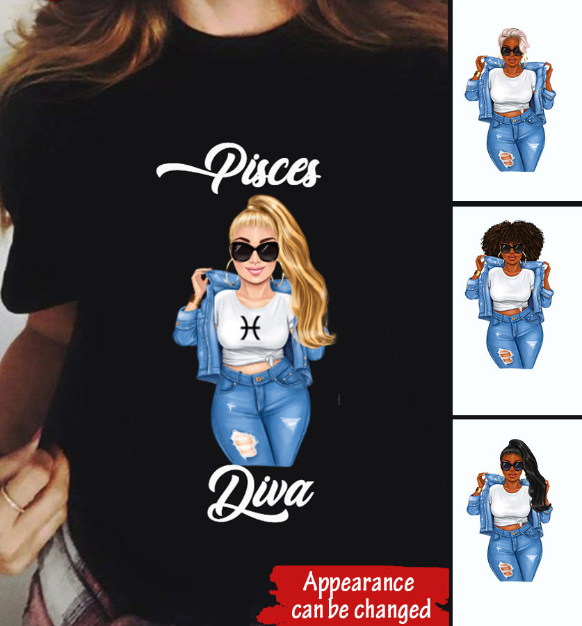 Personalized Pisces shirt, Pisces Birthday T Shirt, customize birthday shirt for woman