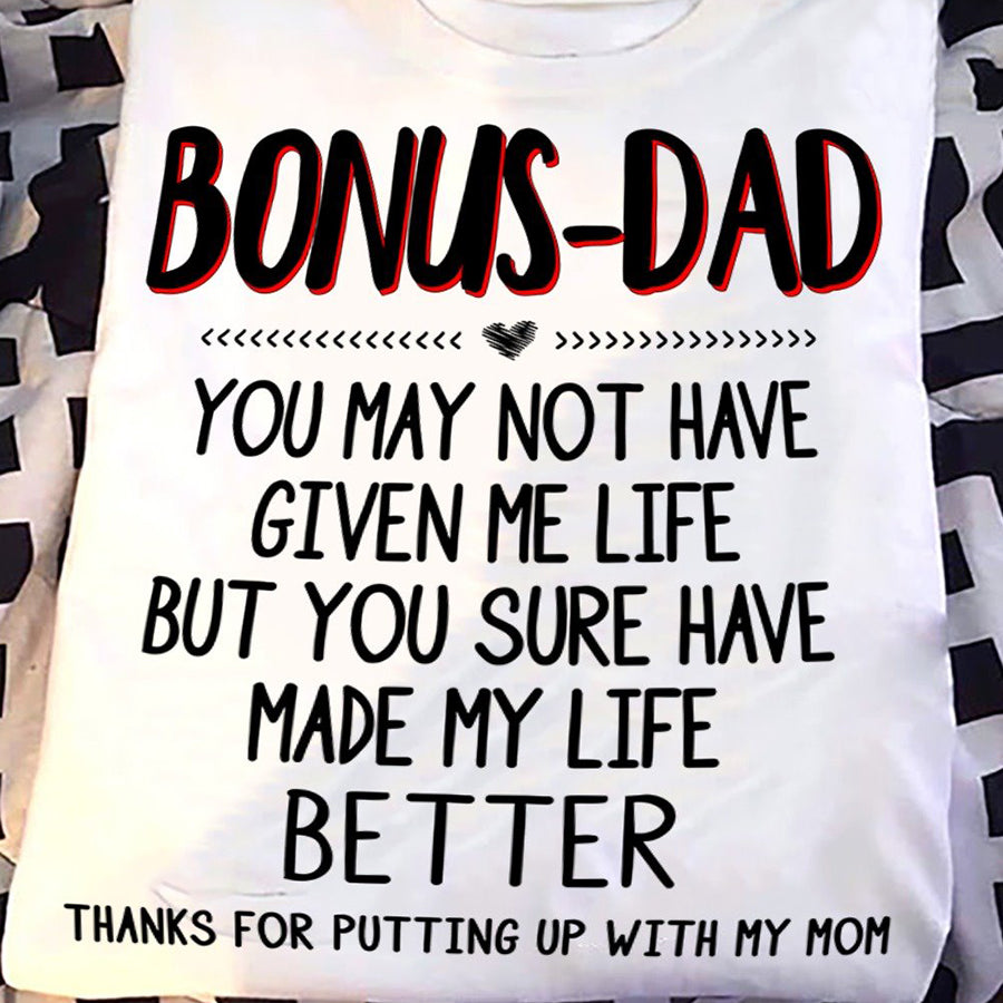 Father&#39;s Day T Shirts, Father&#39;s Day Gift Ideas From son, Bonus Dad Shirt, Fathers Day Shirts For Dad, Bonus Dad Gifts For Father&#39;s Day, Happy Fathers Day Shirts, Father Day Gift