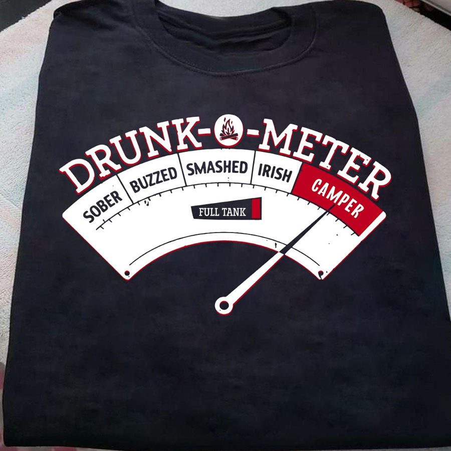 Drunk-o-meter camping t shirt, Campers Gift, Camping Lover Unisex Cotton T Shirt