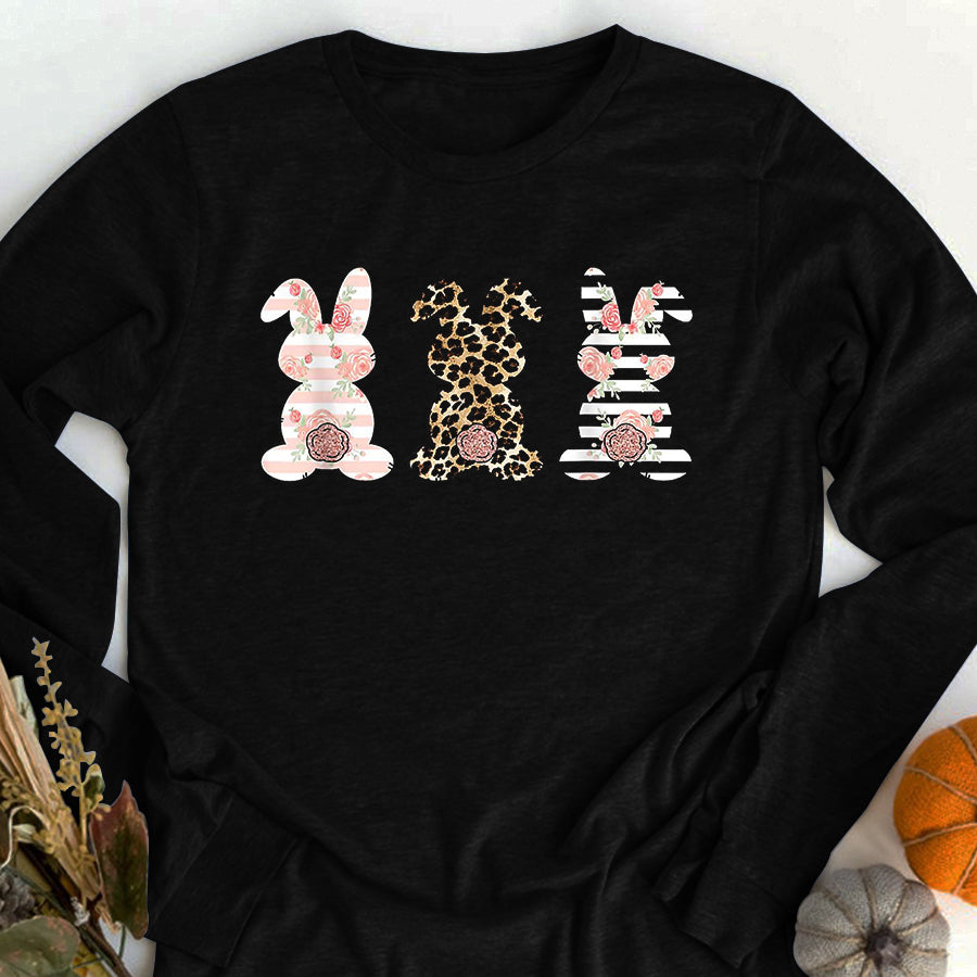 Easter Shirt Leopard Easter Bunny Rabbit Trio Cute Easter T-Shirt Funny Easter Gift