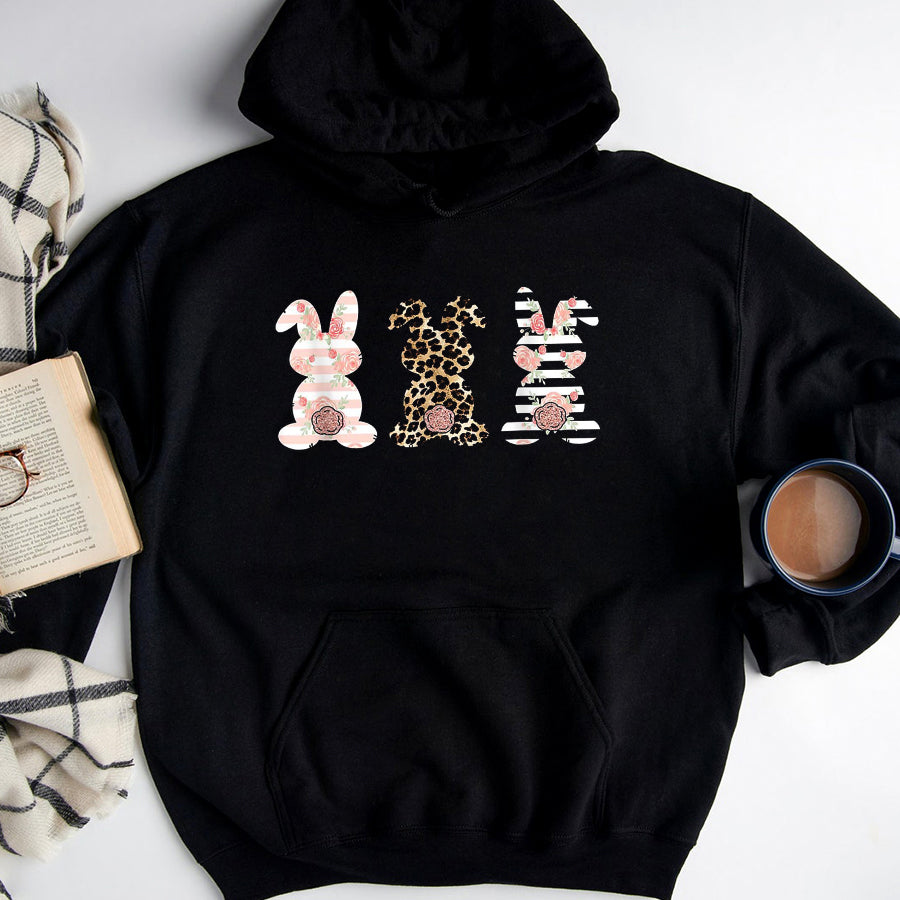 Easter Shirt Leopard Easter Bunny Rabbit Trio Cute Easter T-Shirt Funny Easter Gift