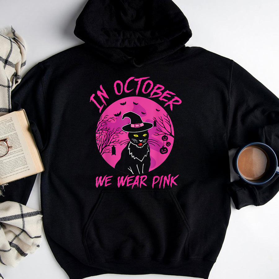 Breast Cancer Awareness Shirts In October We Wear Pink Cute Cat Breast Cancer Awareness T-Shirt