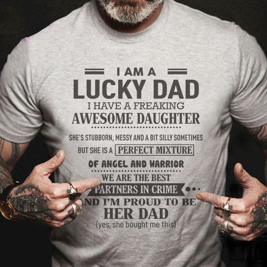 Father's Day T Shirts, Father's Day Gift Ideas From Daughter, Lucky Dad Shirt, Fathers Day Shirts For Dad, Happy Fathers Day Shirts, Father Day Gift